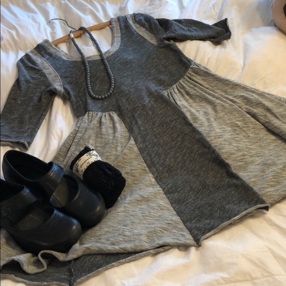 Adorable soft gray baby doll dress or Boho top